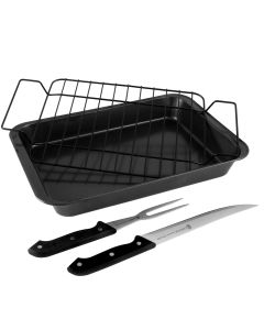 Gibson Home Reilly 4-Piece Non-Stick Carbon Steel Roaster Set