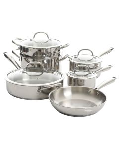 Kenmore Elite Devon 10 Piece Heavy Gauge Stainless Steel Cookware Set