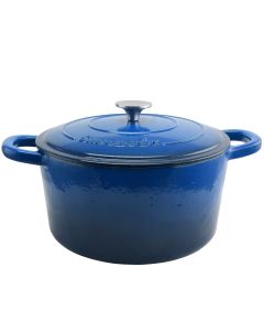 Crock Pot Artisan 7 Quart Round Cast Iron Dutch Oven in Sapphire Blue