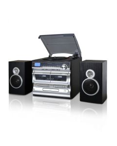 Trexonic 3-Speed Vinyl Turntable  Home Stereo System with CD Player, Double Cassette Player, Bluetooth, FM Radio &amp; USB/SD Recording